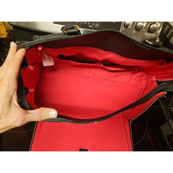 Avon Consultant Premier Beauty Business Tote Bag Purse Black & Pink With Insert - Picture 8 of 16